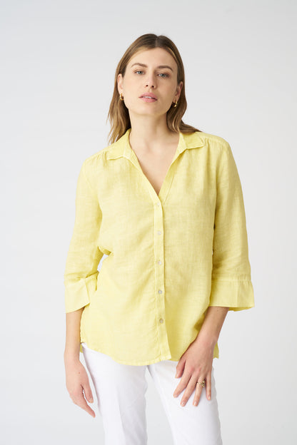 Women's Linen Regular-Fit V-Neck Shirt – Sun Soft Fade, view 1