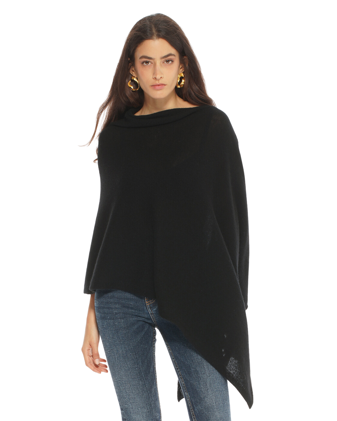 Monticelli Women's Essential Pure Cashmere Poncho Made In Italy Beige 5
