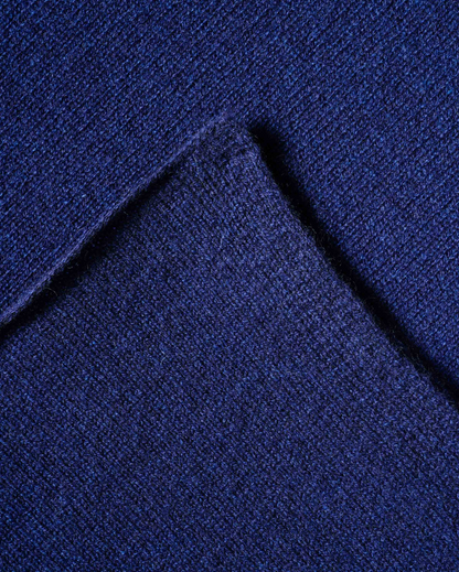 Women's Pure Cashmere Maxi Wrap Melange Blue Made In Italy 6