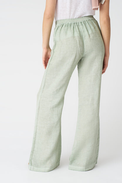 Women's Roma Linen Pants – Pistache Soft Fade, view 4