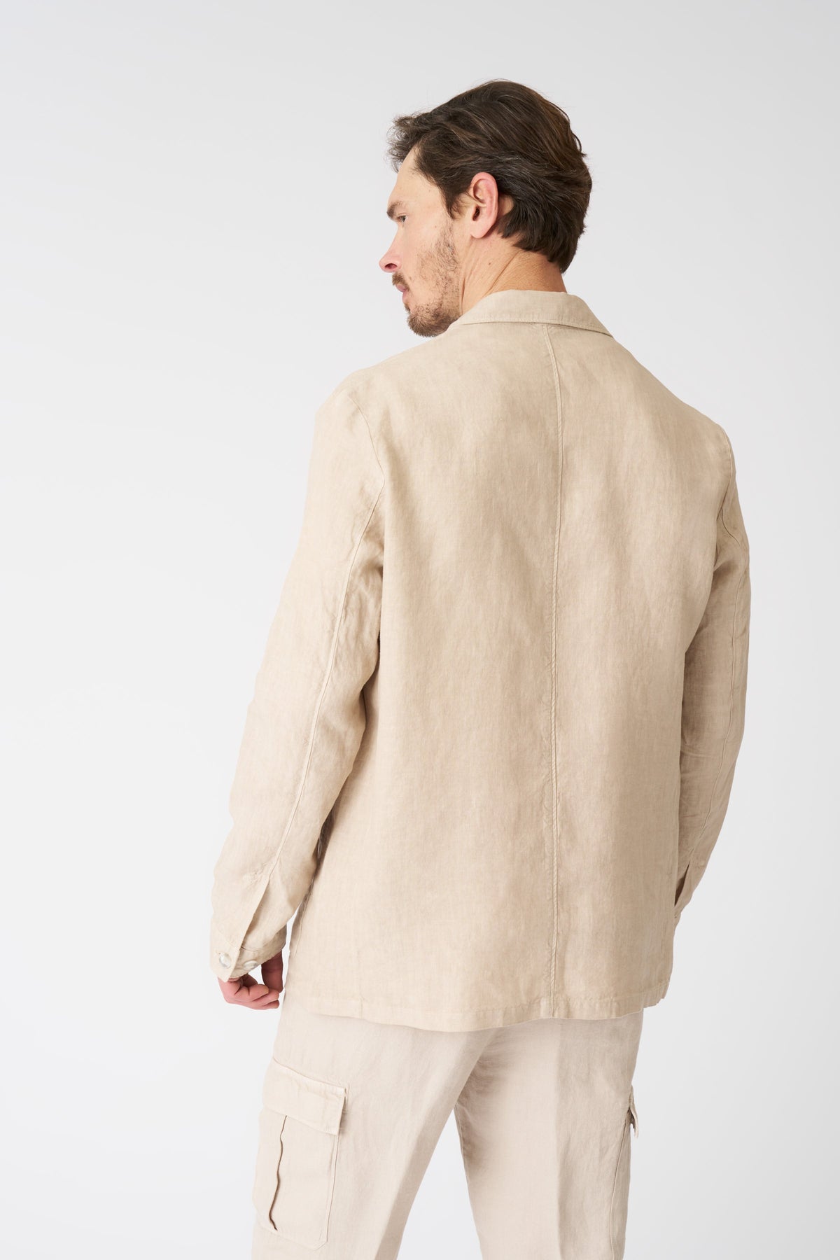 Men's Linen Heritage Jacket – Sand, view 4
