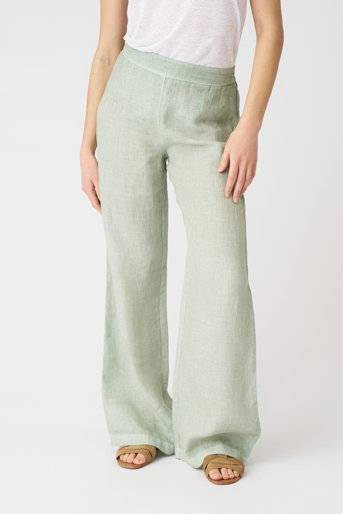 Women's Roma Linen Pants – Pistache Soft Fade, view 3