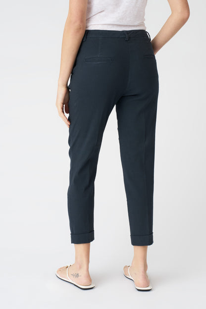 Women's Linen Chino Cropped Pants – Night Blue, view 4