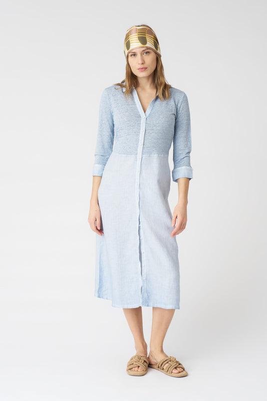 Women's 'Kat' Linen Shirt Dress – Sea Soft Fade, view 1