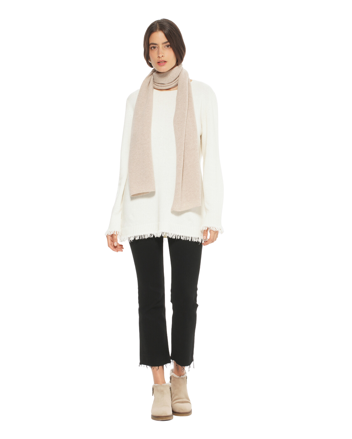 Monticelli Pure Cashmere Maxi Scarf Made In Italy Beige 2