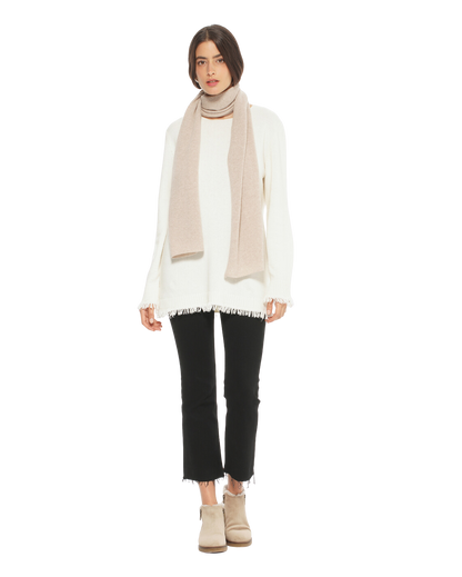 Monticelli Pure Cashmere Maxi Scarf Made In Italy Beige 2