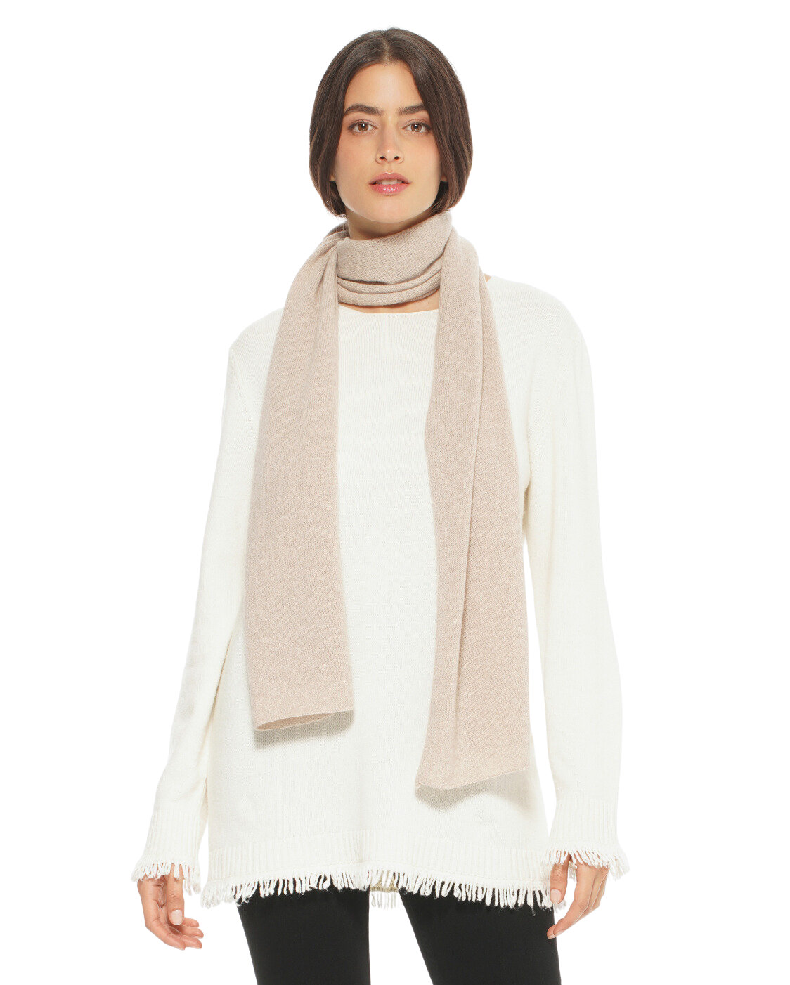 Monticelli Pure Cashmere Maxi Scarf Made In Italy Beige 1