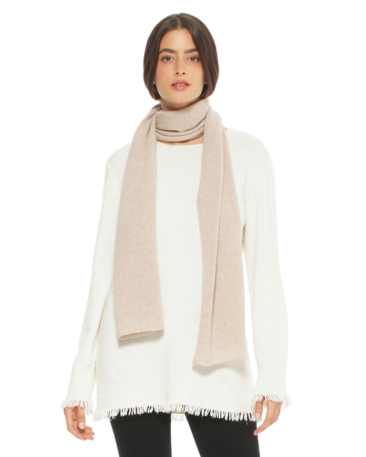 Monticelli Pure Cashmere Maxi Scarf Made In Italy Beige 1