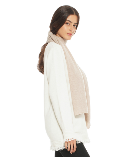 Monticelli Pure Cashmere Maxi Scarf Made In Italy Beige 3