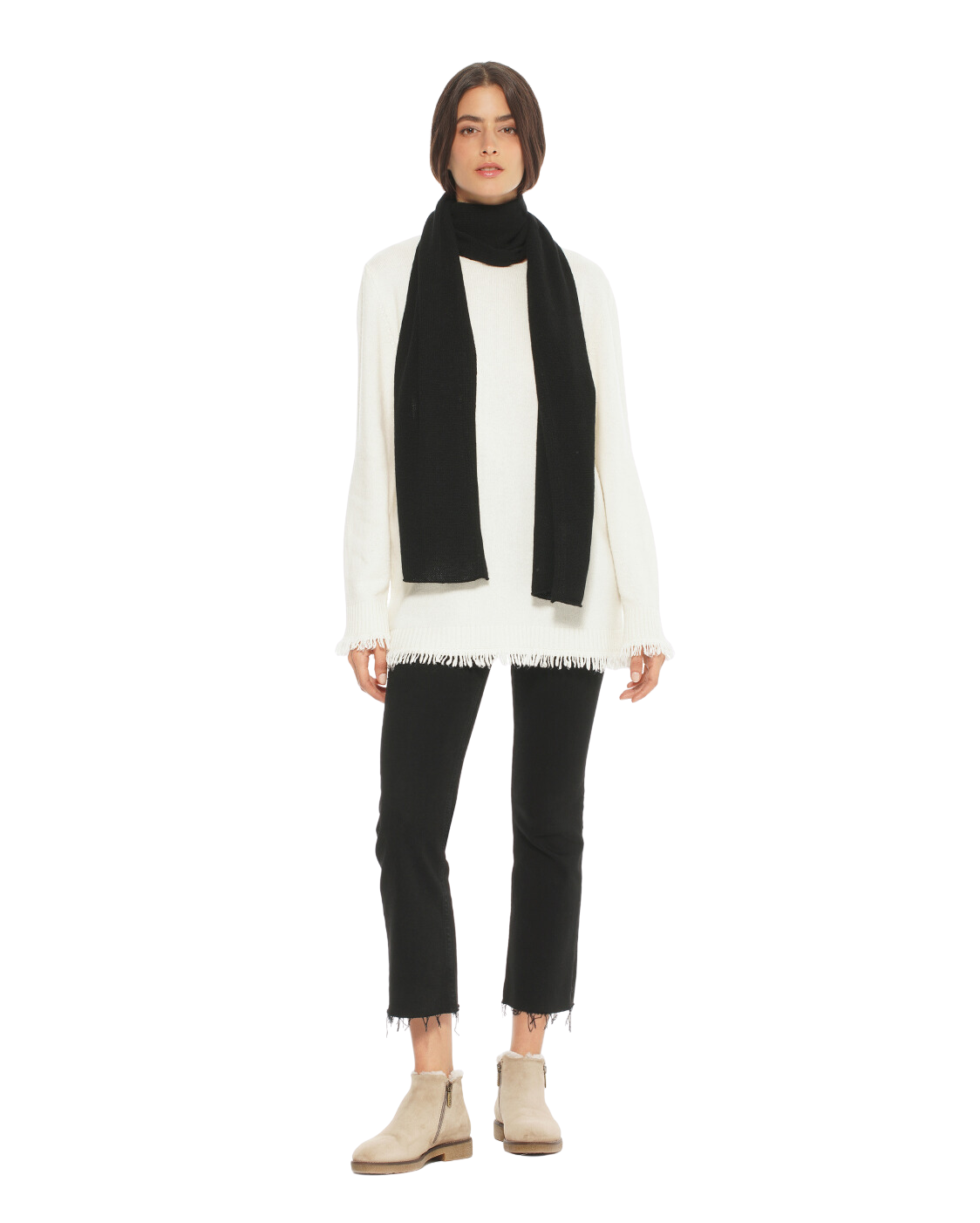 Monticelli Pure Cashmere Maxi Scarf Made In Italy Black 3