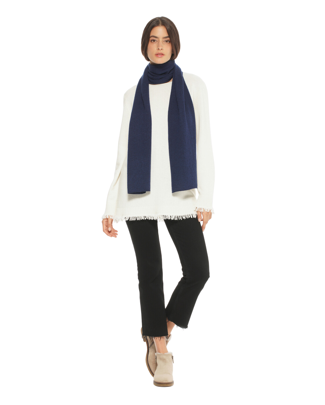 Monticelli Pure Cashmere Maxi Scarf Made In Italy Blue 2