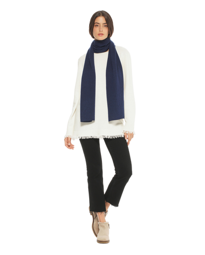 Monticelli Pure Cashmere Maxi Scarf Made In Italy Blue 2