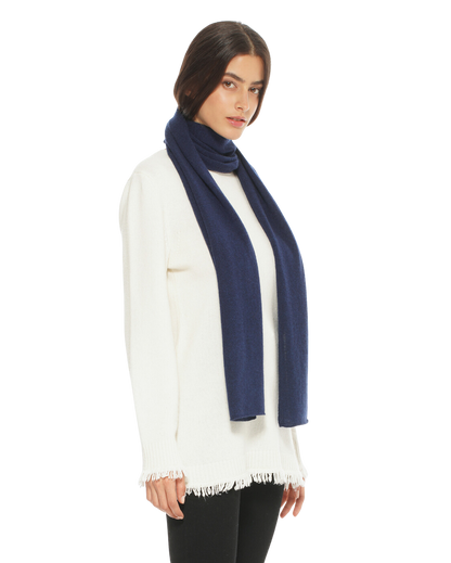 Monticelli Pure Cashmere Maxi Scarf Made In Italy Blue 3