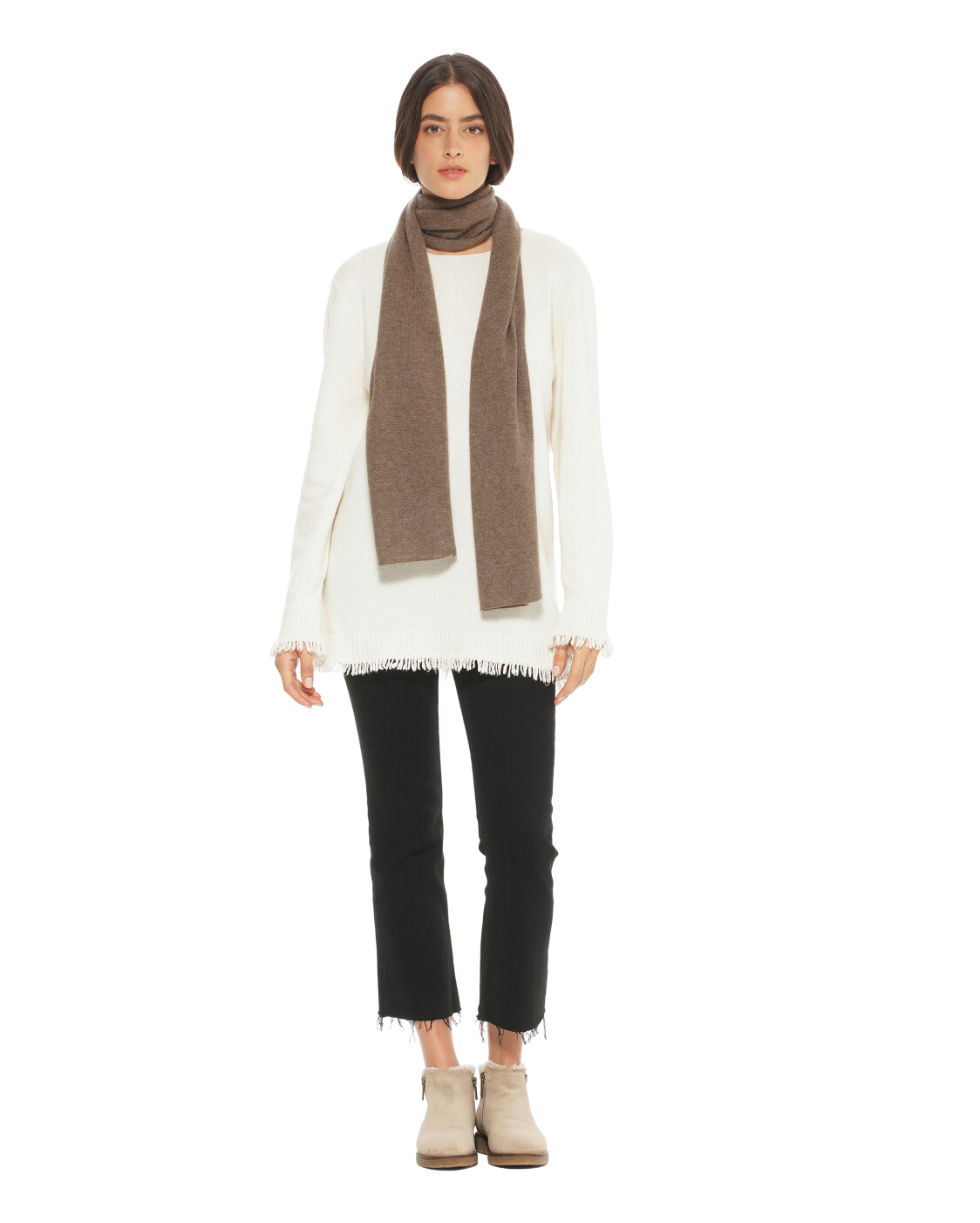 Monticelli Pure Cashmere Maxi Scarf Made In Italy Brown 2