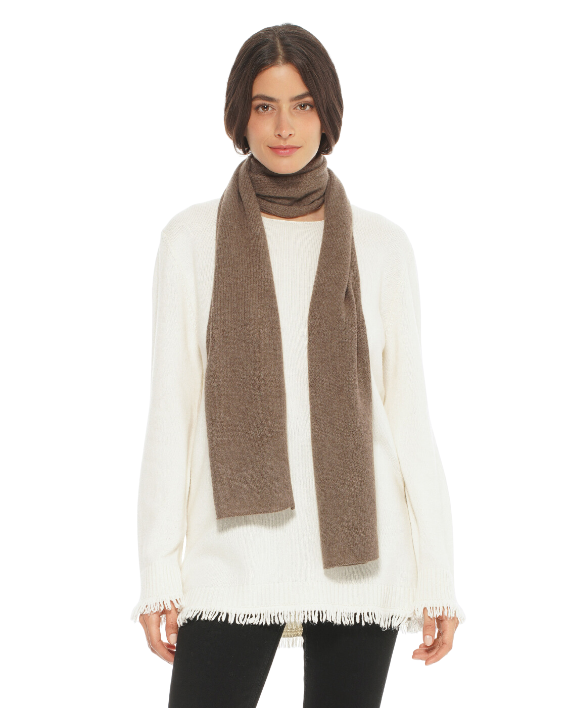 Monticelli Pure Cashmere Maxi Scarf Made In Italy Brown 1