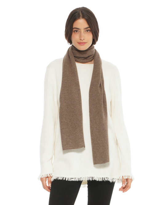 Monticelli Pure Cashmere Maxi Scarf Made In Italy Brown 1