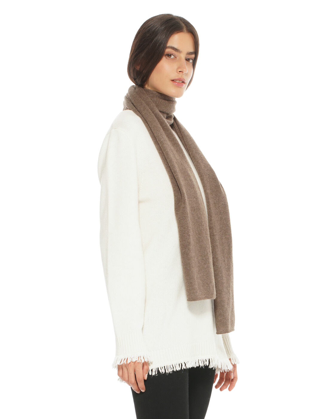 Monticelli Pure Cashmere Maxi Scarf Made In Italy Brown 3