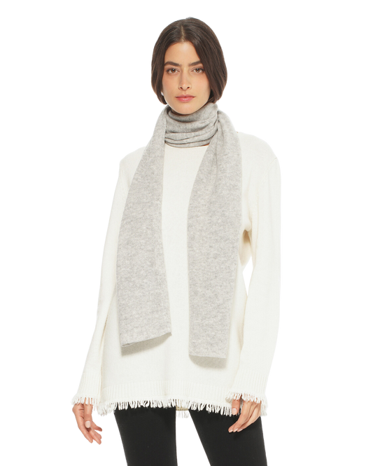 Monticelli Pure Cashmere Maxi Scarf Made In Italy Light Grey 1