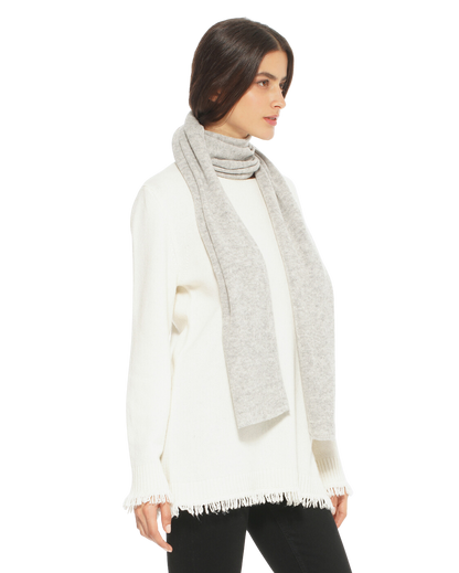 Monticelli Pure Cashmere Maxi Scarf Made In Italy Light Grey 3