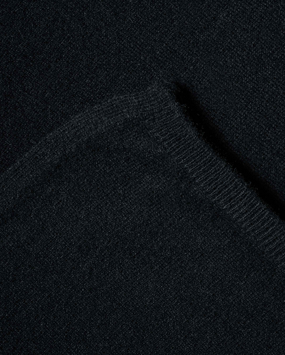 Monticelli Women's Long Pure Cashmere Poncho Made In Italy Black 5