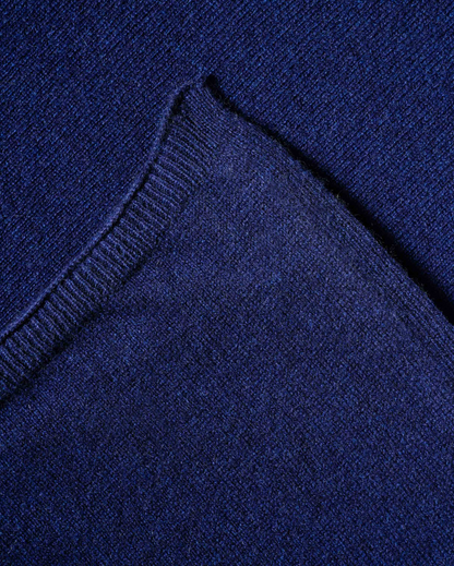 Monticelli Women's Long Pure Cashmere Poncho Made In Italy Blue 5