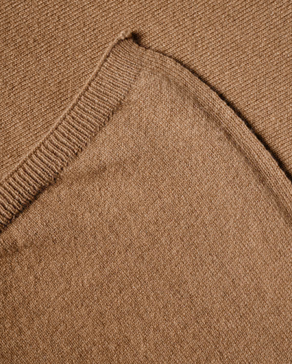 Monticelli Women's Long Pure Cashmere Poncho Made In Italy Camel 5
