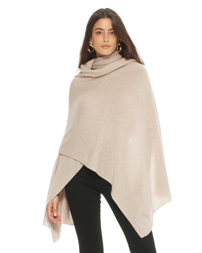 Pure Cashmere Feather-Light Maxi Wrap Stole Beige