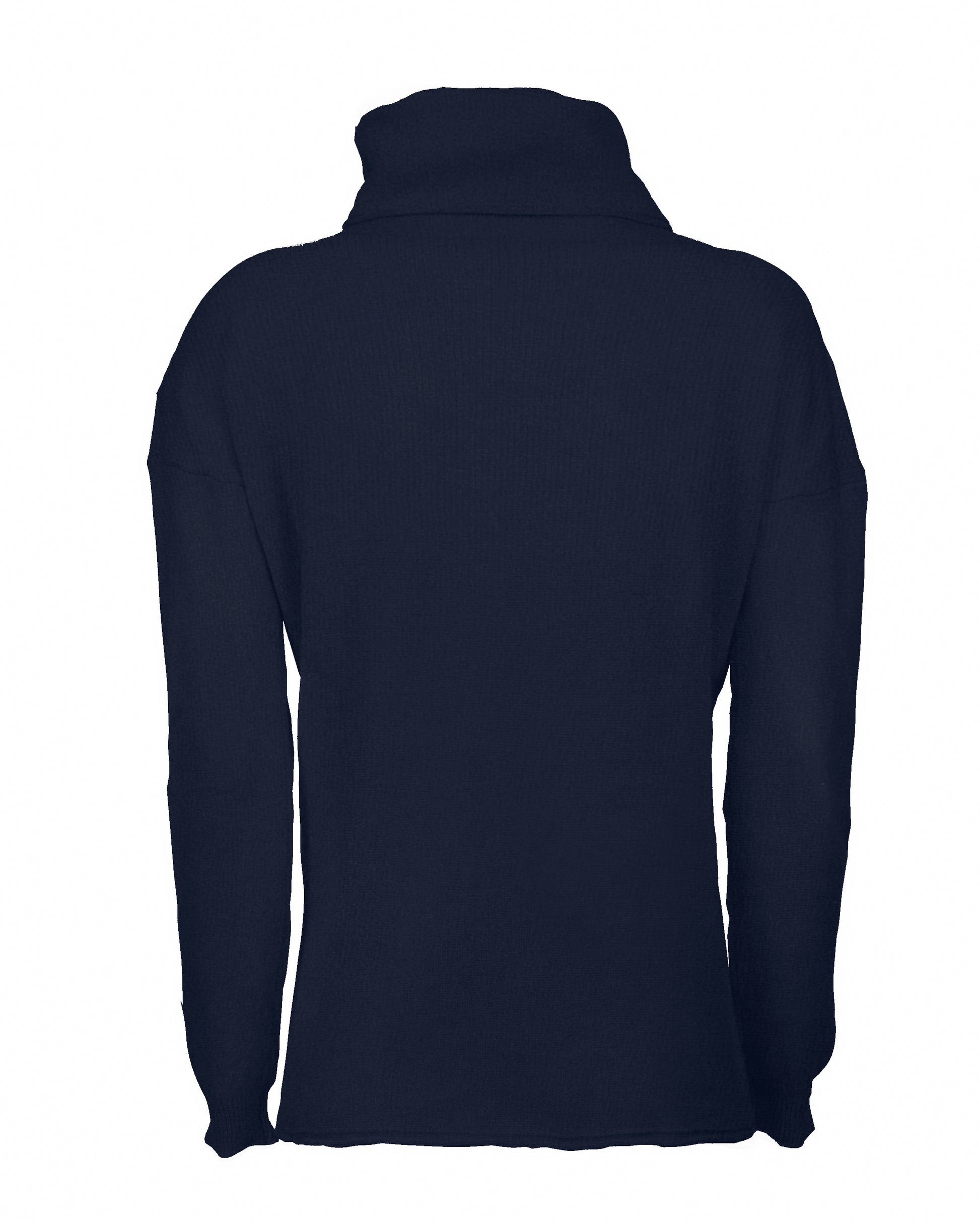 Oversized Cashmere Sweeater Cowl Neck Made In Italy Night Blue 2