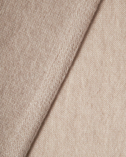 Monticelli Pure Cashmere Plain Knit Scarf Made In Italy Beige 4