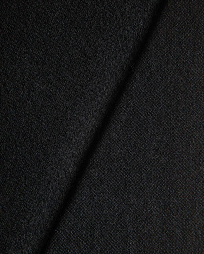Monticelli Pure Cashmere Plain Knit Scarf Made In Italy Black 4