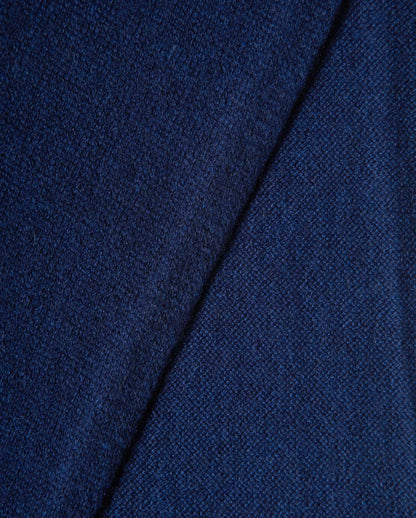 Monticelli Pure Cashmere Plain Knit Scarf Made In Italy Blue 4