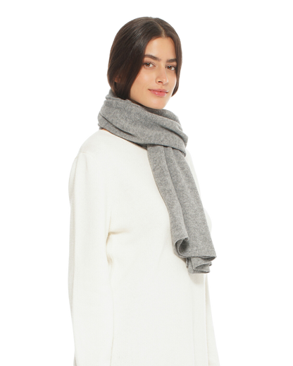 Monticelli Pure Cashmere Plain Knit Scarf Made In Italy Milk White 3