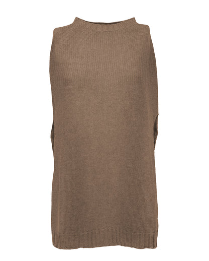 poncho side slits pure cashmere Brown Made In Italy 1