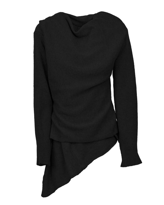 Pure Chasmere Wrap Cardigan Black Made In Italy 1