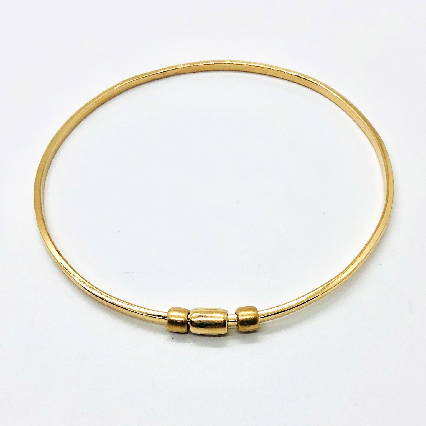 TRIO MINI BEAD 14k GOLD BANGLE