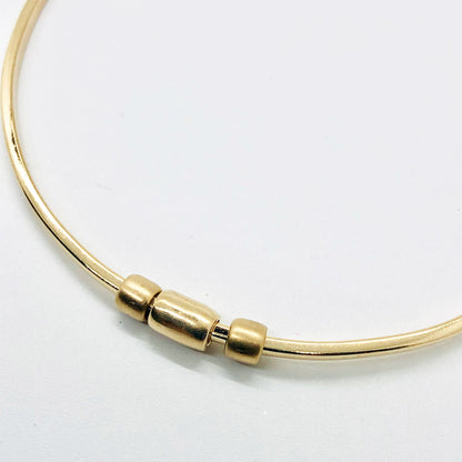 TRIO MINI BEAD 14k GOLD BANGLE