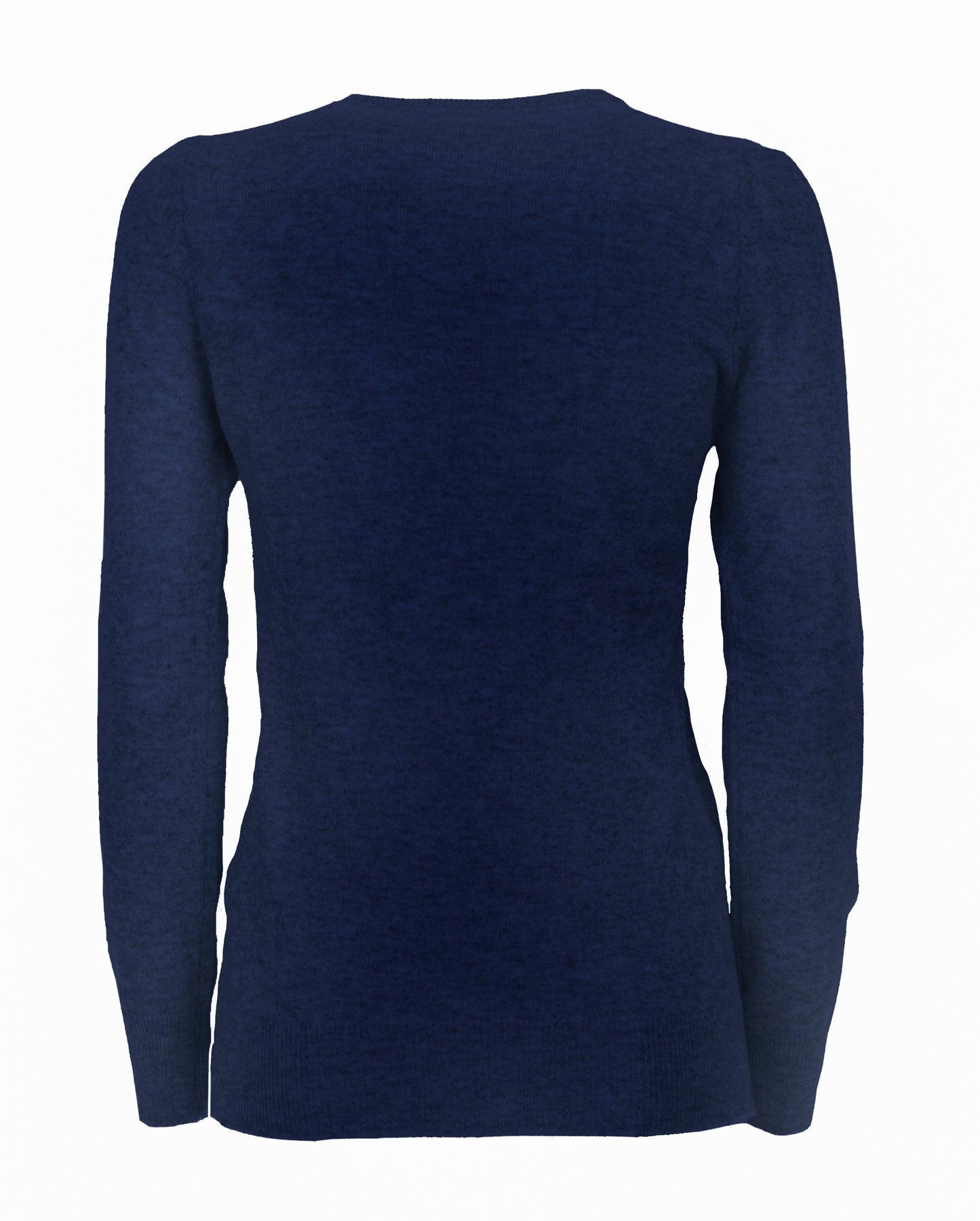 NEW FALL 24 - Women's Pure Cashmere Crewneck Cardigan Melange Blue