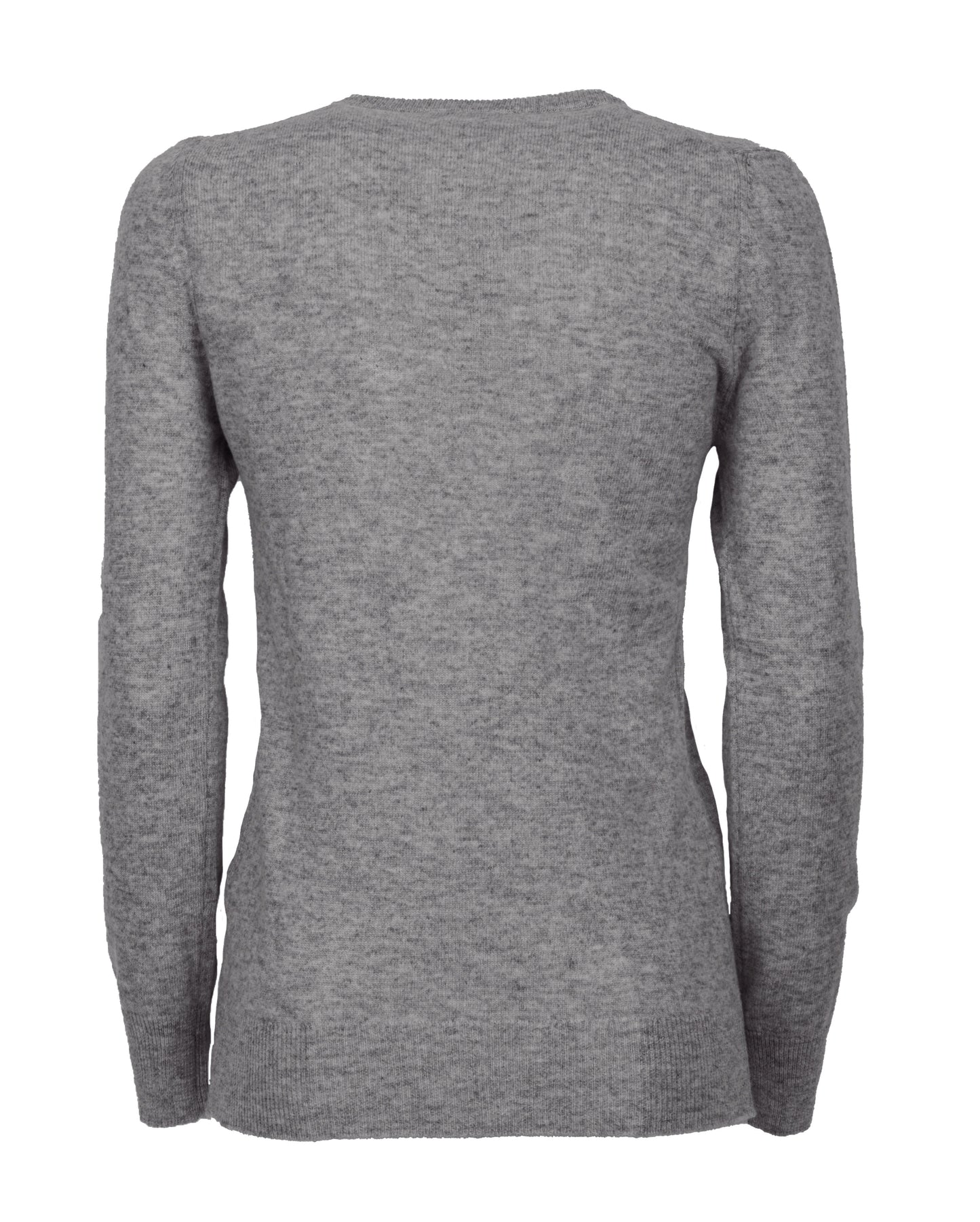 NEW FALL 24 - Women's Pure Cashmere Crewneck Cardigan Melange Gray