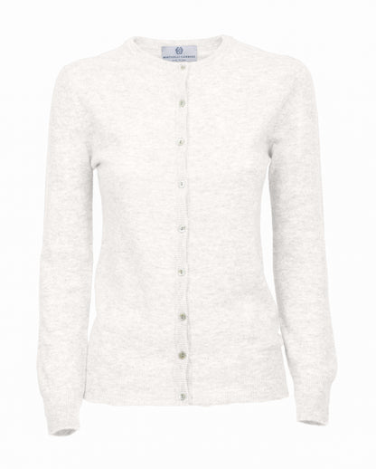 NEW FALL 24 - Women's Pure Cashmere Crewneck Cardigan Off-White