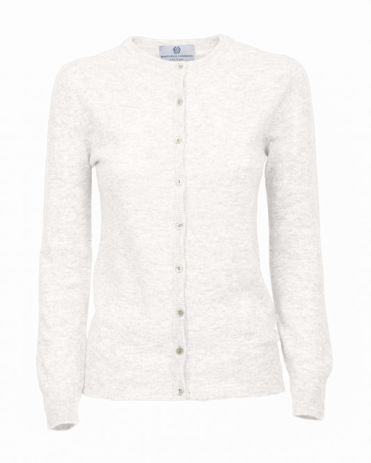 NEW FALL 24 - Women's Pure Cashmere Crewneck Cardigan Off-White