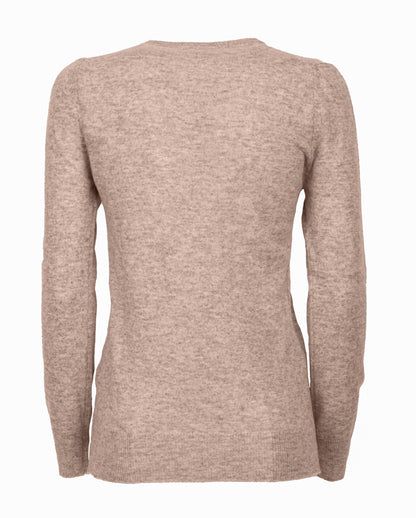 NEW FALL 24 - Women's Pure Cashmere Crewneck Cardigan Taupe