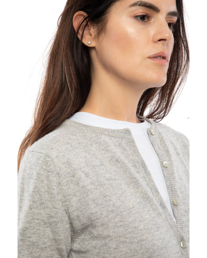 NEW FALL 24 - Women's Pure Cashmere Crewneck Cardigan Off-White