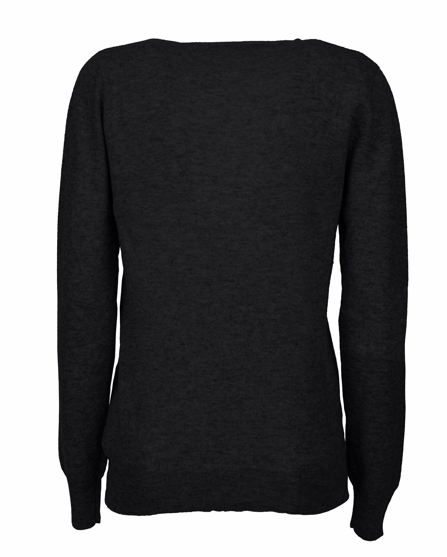 Womens Pure Cashmer Cardigan V-Neck Made In Italy Black 2