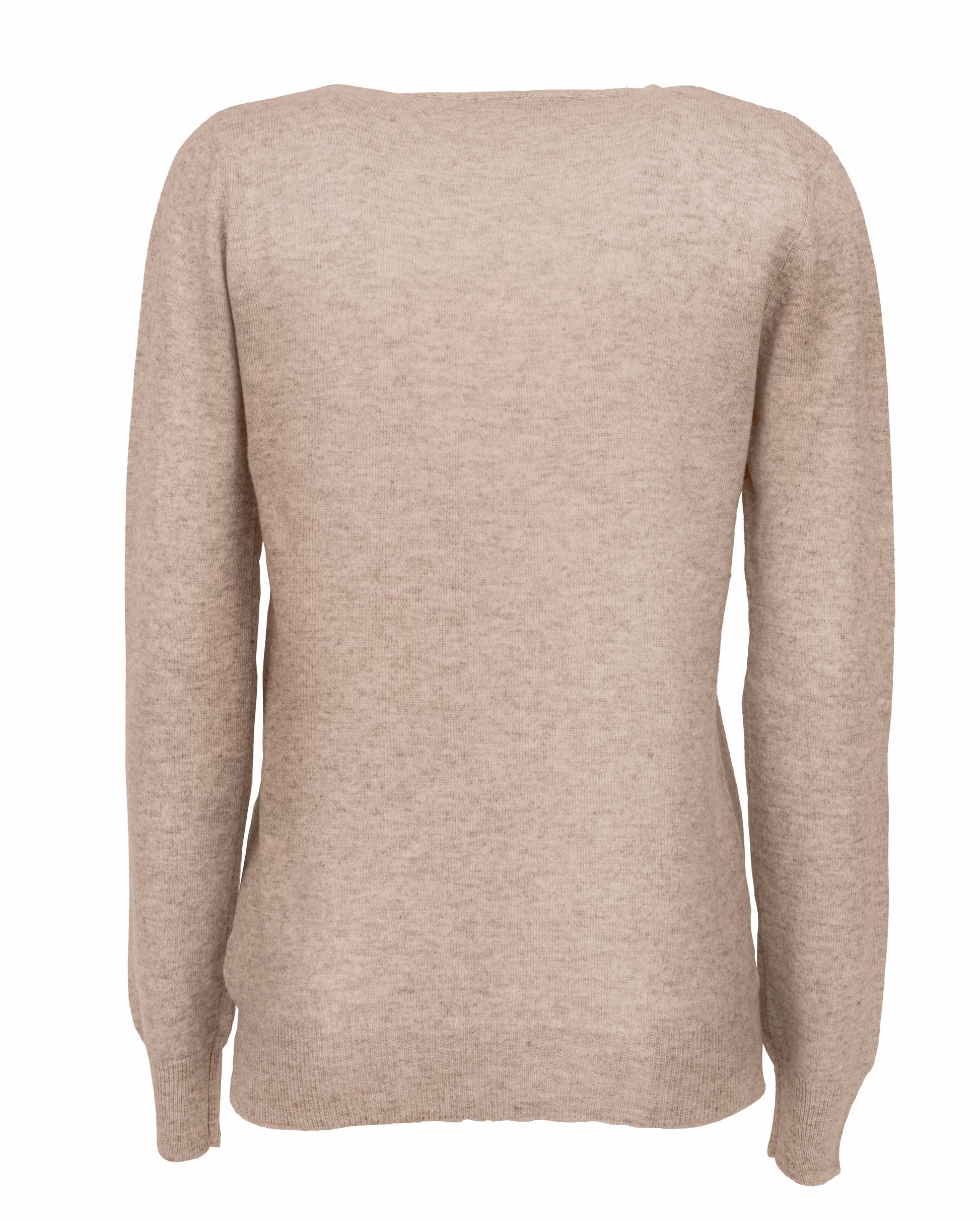 Womens Pure Cashmer Cardigan V-Neck Made In Italy Taupe 2