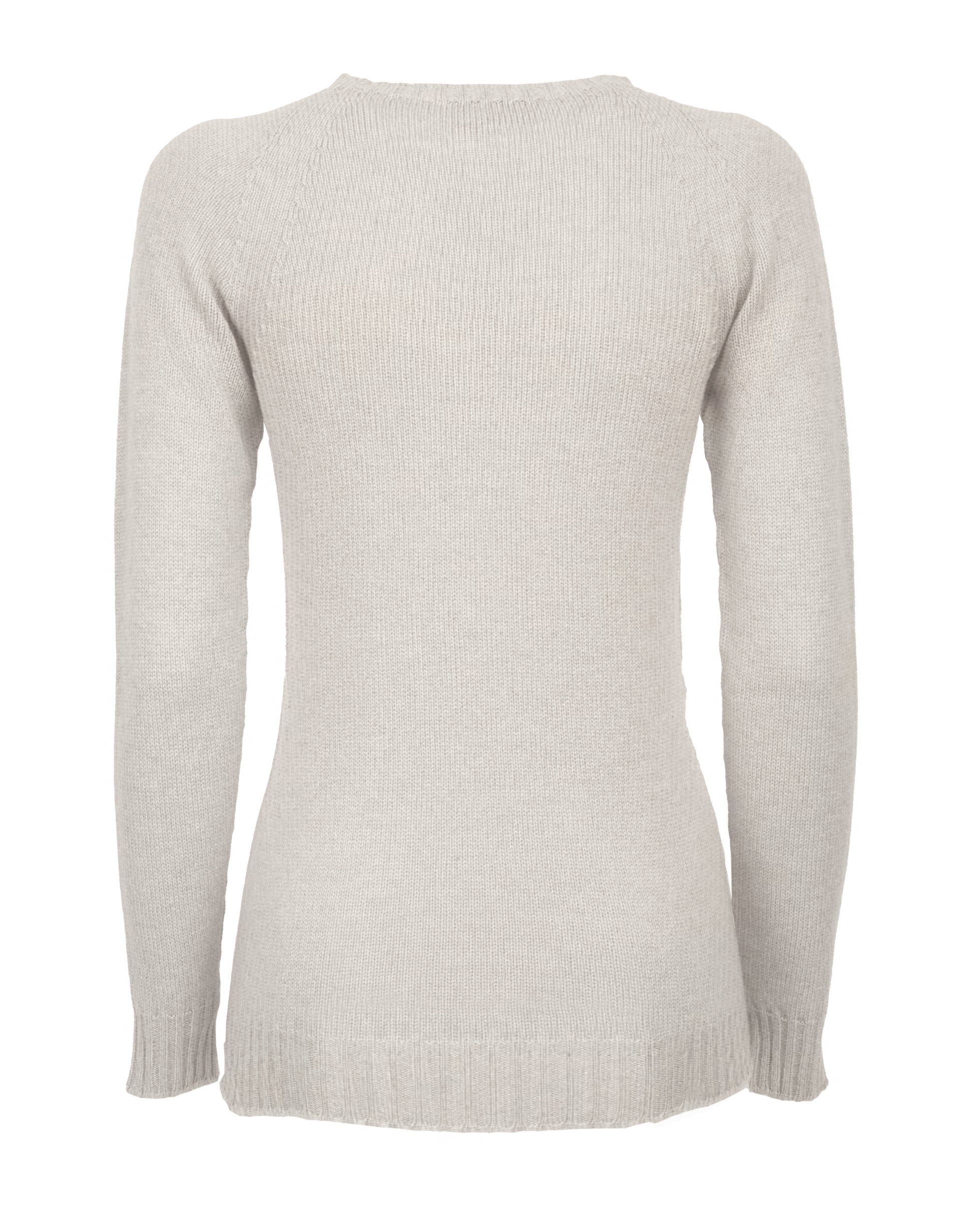 Womens Cashmere Crew Neck Sweater Raglan Sleeve Made In Italy Milk White 2