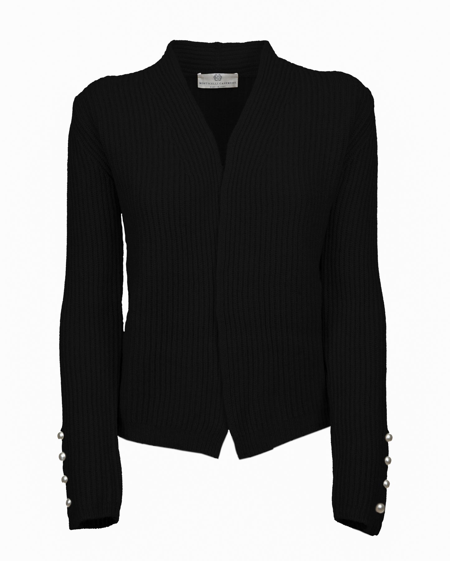 Women's Cashmere Fisherman's Rib Blazer Black