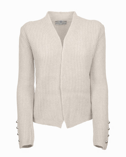 Women's Cashmere Fisherman's Rib Blazer Milk White