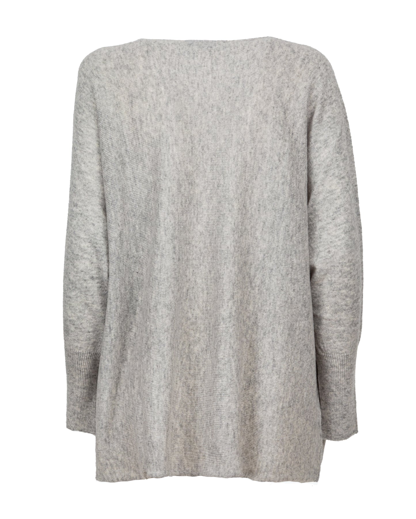 Womens Cashmere Maxi Horizontal Stitch Boat Neck Light Gray Made In Italy 6