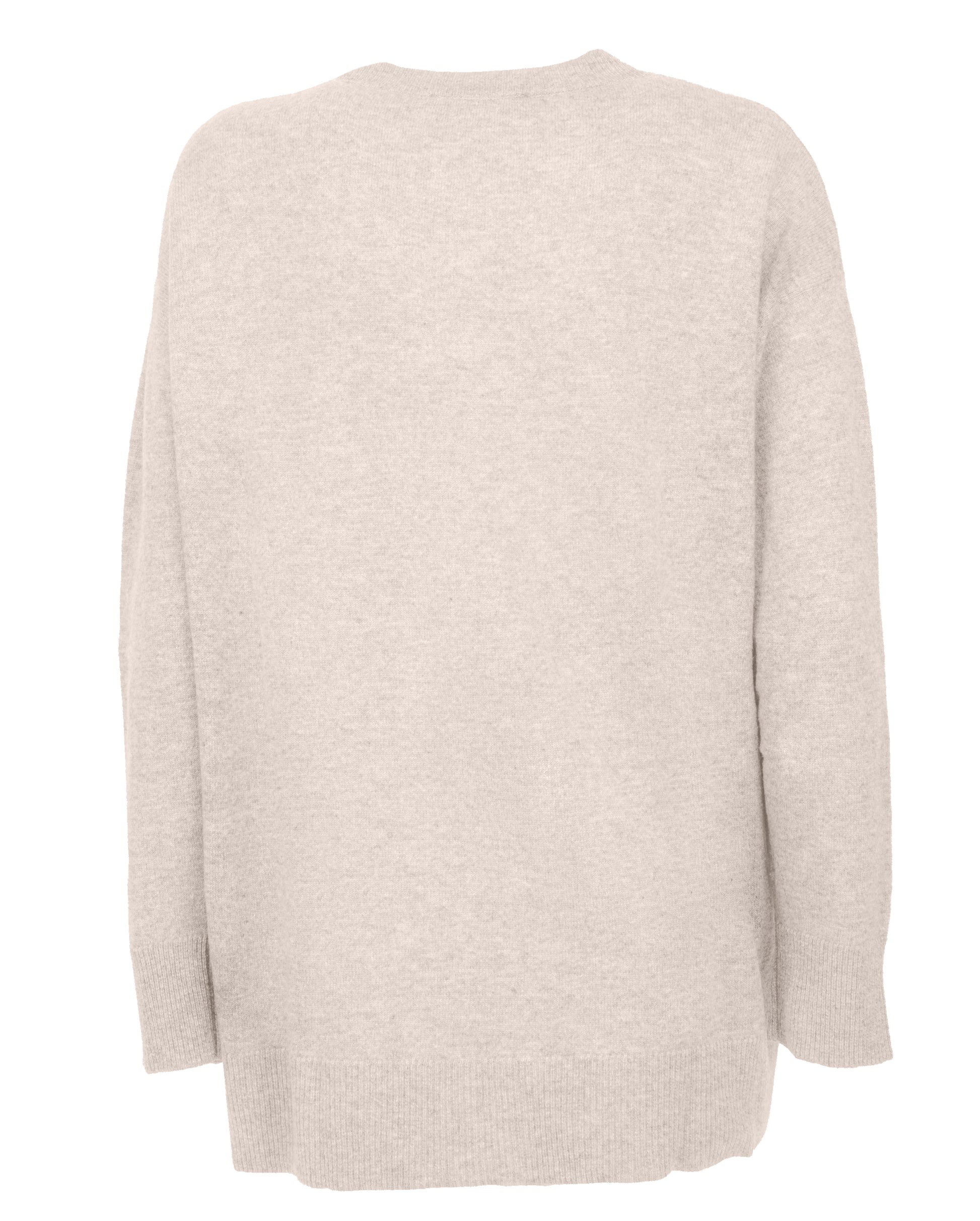 Womens Cashmere Oversized Crewneck Milk White Made In Italy 2