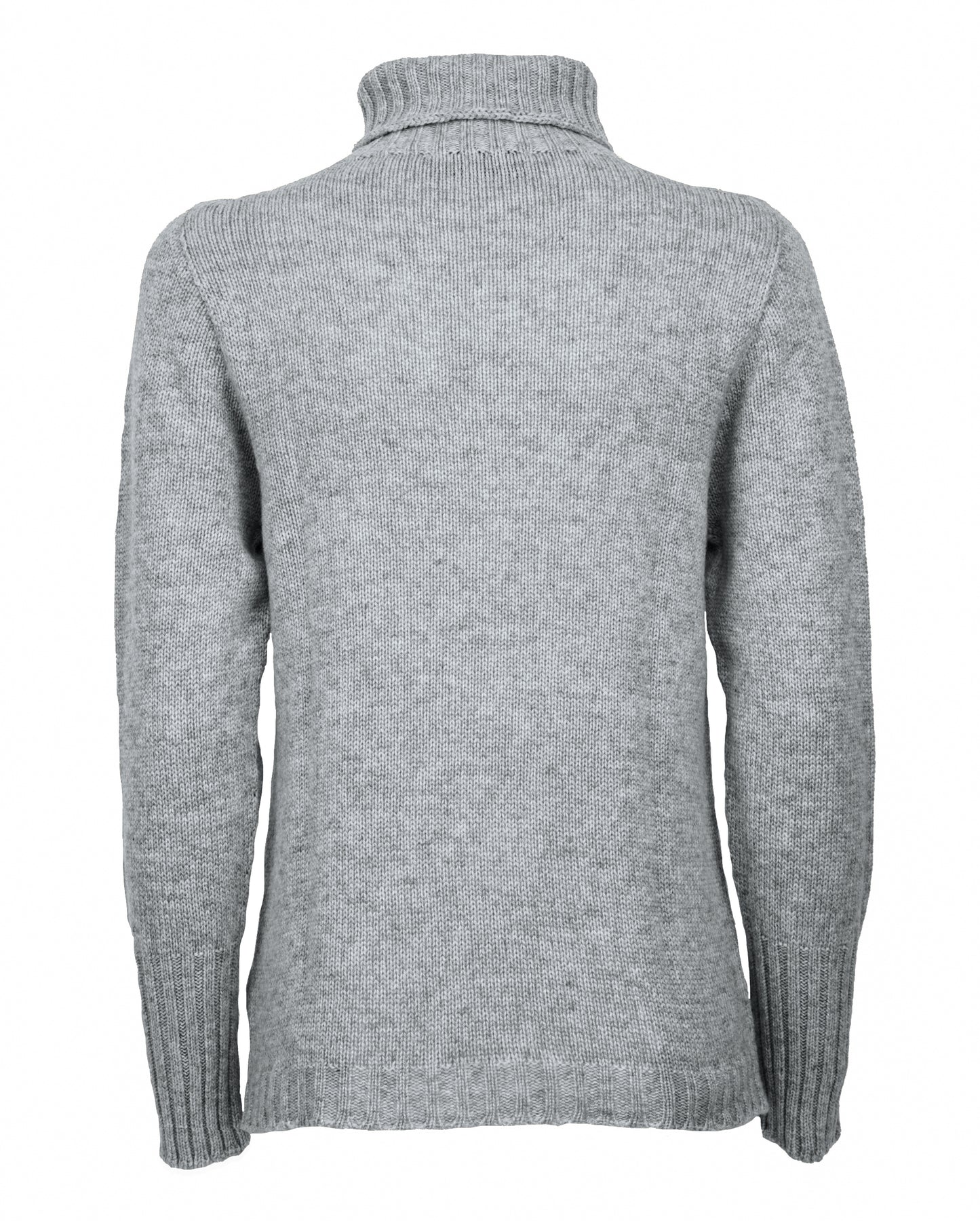 Womens Classic Turtleneck Sweater Pure Cashmere Melange Gray Made in italy 2